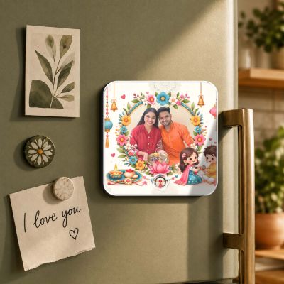 Personalized Raksha Bandhan Theme Musical Fridge Magnet Music Player Rakhi Gift for Sister Brother & Siblings Memorable Gift Rechargeable Battery